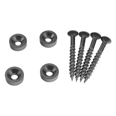 Imagem de OVSAL 4 peças de virolas de junta de braço de guitarra com parafusos de aço inoxidável buchas de juntas de baixo kit de parafusos compatíveis com peças de reposição para contrabaixo elétrico (preto