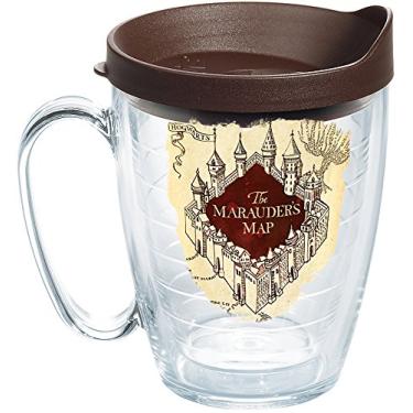 Imagem de Tervis Copo de viagem com isolamento térmico de parede dupla Harry Potter The Marauder's Map Made in USA mantém as bebidas frias e quentes, caneca de 473 ml, clássica