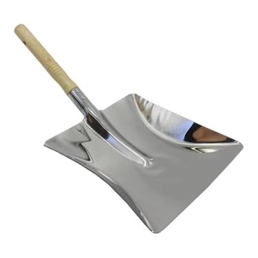 Imagem de WeiLaiKeQi Pás de cinzas para lareira, pá de plantio quadrada, pequena, portátil, versátil, cabo de madeira para limpeza de forno de pizza, Grande