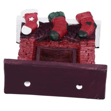 Imagem de AYNEFY Aquário do Tanque de Peixes de Natal Decoração de árvore de Natal Decoração de Férias para Aquário Betta Peixe Tanque de Estátua de árvore de (Lareira de Natal)