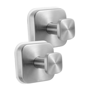 Imagem de ＫＬＫＣＭＳ 2 peças ganchos com ventosa, cabides para guirlandas, porta-toalhas, ganchos de aço inoxidável à prova de ferrugem para chuveiro/vidro, janela, Prata