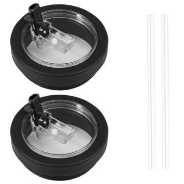 Imagem de KTZCTPCA Pacote com 2 tampas de canudo flip de 1,134 g, à prova de derramamento, tampa de copo resistente a respingos, tampa de substituição de copo, tampa de canudo dobrável para copo Stanley de