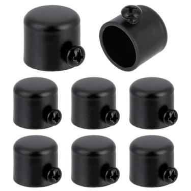 Imagem de OLYCRAFT 8 peças terminais de varão de cortina de ferro cortina de ferro plugue de extremidade de haste de cortina de janela tampa de haste de cortinas pretas para hastes romanas de 0,8 polegadas de