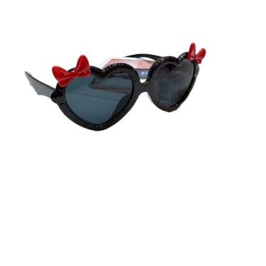 Imagem de óculos De Sol infantil modelo coração com laço pra menina(Preto)