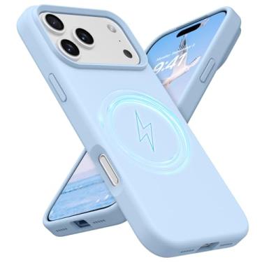 Imagem de GUAGUA Capa magnética para iPhone 17 Pro Max de silicone macio e sedoso [compatível com Magsafe] Capa protetora à prova de choque com forro de microfibra fina para iPhone 17 Pro Max de 6,9 polegadas