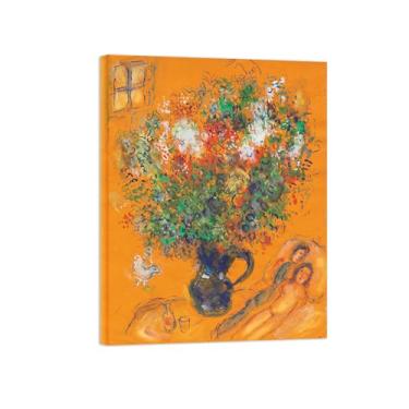 Imagem de Flores Pintura em tela Famosa Pintura Reprodução-Quadros para sala de estar-Buquê grande ao fundo-Pôster pronto para pendurar Tela Embrulhada 80x105cm