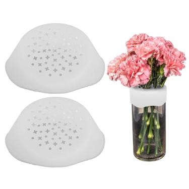 Imagem de Cffuvros 2pcs Solder de arranjo de flores em espiral, suporte de haste de silicone flexível para vasos, design rotativo de 360 ​​° para bouquetes fáceis de bricolage, protege o