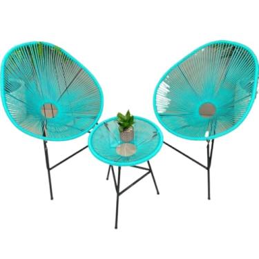 Imagem de Jogo Cadeira Mesa de Centro Fibra Sintética Decoração Área Externa (2 Acapulco+ Mesa Centro Tiffan)