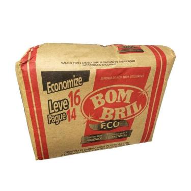 Imagem de Lã De Aço Palha 60Gr Bombril Eco C/16 Pacotes