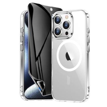 Imagem de Capa Capinha Case Magnética Carregamento por Indução E Película de Cerâmica Privacidade Fosca Para iPhone (iPhone 15 Pro Max)