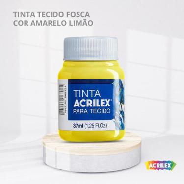 Imagem de Tinta para tecido fosca com 37ml cor amarelo limao - ACRILEX
