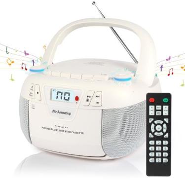 Imagem de Leitor de cassetes de CD Boombox M-Amazup Rádio Bluetooth