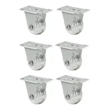 Imagem de Kit 6 Rodízio Rodinha 50mm Fixo Multiuso para Sofá Bicama e Móveis em 
