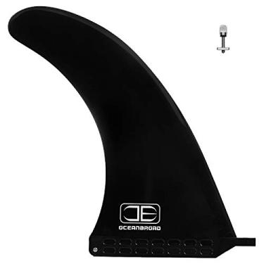 Imagem de OCEANBROAD 8" Surf SUP Fin 8" sem ferramenta Fin parafuso de quilha única centro para prancha de surf Longboard Paddleboard, 25,20 cm (10 polegadas), Preto, 10 inches