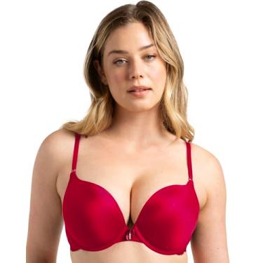 Imagem de Smart & Sexy Sutiã push-up feminino com aro e decote máximo, Sem renda vermelha com asas, 40C