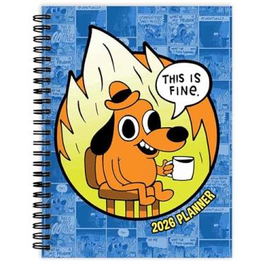 Imagem de TF Publishing Agenda mensal semanal média 2026 com grade de calendário de 12 meses, rastreadores de metas e tarefas - Agenda semanal com seção de lista de prioridades e adesivos - 16,5 x 20,3 cm