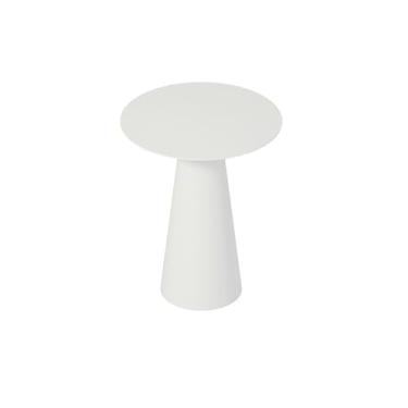 Imagem de Mesa de centro de design simples, mesa de canto moderna, mesa de cabeceira de metal para pequenos espaços, quarto, sala de estar, entrada, mesa lateral minimalista para sala de estar (branca)