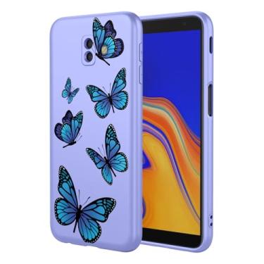 Imagem de HTXWXJC Capa para Galaxy J6 Plus, capa para Samsung J6 Prime, capa para Samsung J6+ SM-J610 à prova de choque flexível bumper TPU capa macia padrão borboleta capa de telefone para Samsung Galaxy J6
