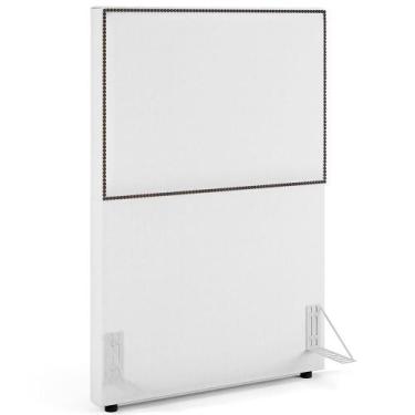 Imagem de Cabeceira Box Solteiro Com Tachas 100 Cm Facto Branco - LYAM DECOR