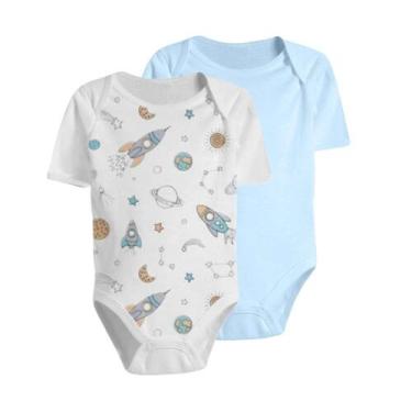 Imagem de Kit 2 Body Manga Curta Liso Estampado Menino Menina Algodão - Koala Ba