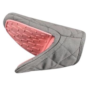 Imagem de Fenteer Mini Luva de Forno Luva de Cozinha de Silicone Lavável Pegador de Panela Gadget para Panelas Quentes Utensílios de Cozinha Assadeiras Churrasco, Rosa