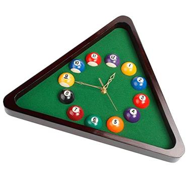 Imagem de CUTPOIY Relógio de paredeRelógio de parede de bilhar, relógio de bola de madeira de resina, relógio de parede de clube de bilhar, relógio de bilhar triangular, relógio de parede, bom presente