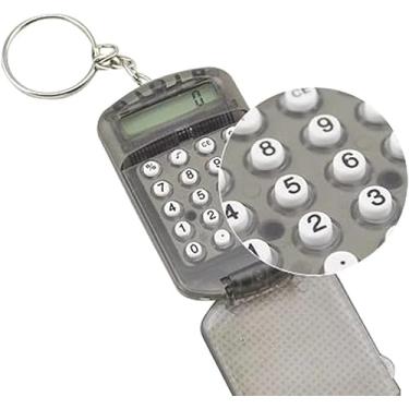 Imagem de Porta-chaves para calculadora de bolso preto, minúsculo, portátil, mini calculadora eletrônica para estudantes domésticos, calculadoras básicas, acessórios de escritório