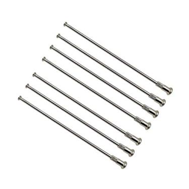 Imagem de Raios de bicicleta, raios de bicicleta calibre 8 diâmetro 4,0 mm cabeça reta raios de motocicleta material 304 aço inoxidável prata cor corpo redondo roda motobike raio 711 (comprimento 60 150 mm)