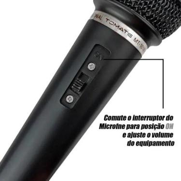 Imagem de Microfone Dinâmico Profissional com Fio de 4 Metros - Tomate MT-1017
