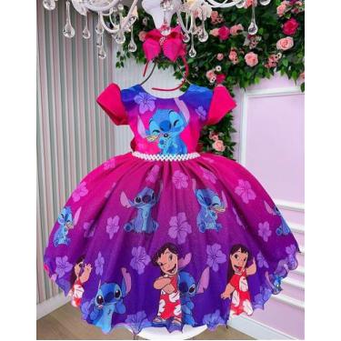 Imagem de Vestido Infantil Luxo Menina Festa Stitch e Lilo - Fabuloso Ateliê, 10