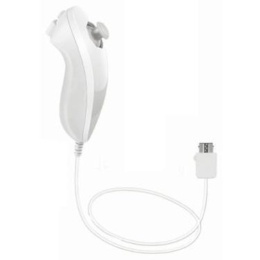 Imagem de Tevodo Controle Wii Nunchuck, 1 pacote de joystick Wii Nunchuck compatível com console Wii Wii U (branco)