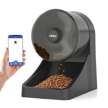 Imagem de NPET Alimentador automático de gatos 3L, dispensador de alimentos secos para animais de estimação cronometrado para gatos e cães pequenos, 3-4 refeições por dia - controle de porção programável (preto