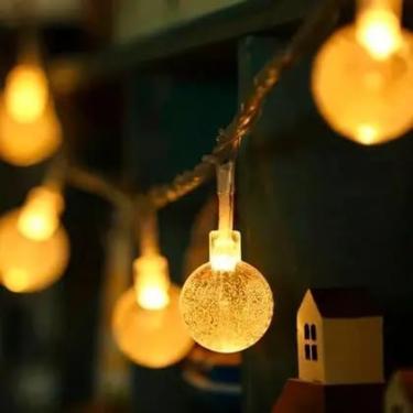 Imagem de Varal De Luzes Led Externo Luz Solar Com 50 Lâmpadas Pisca Natal 7m Colorido Varal De Luzes Led Externo