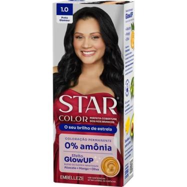Imagem de Tinta de Cabelo Star Color Sem Amônia Preto Glamour 1.0