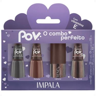 Imagem de Kit Impala Pov Marcella: 2 Esmaltes, 1 Top Coat e 1 Gloss Labial