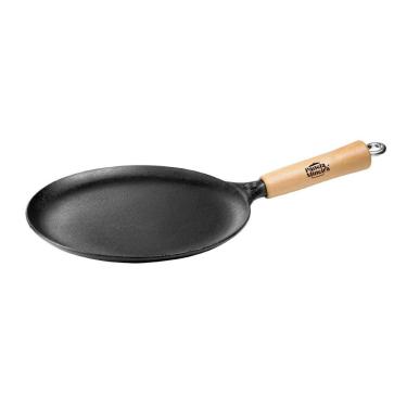 Imagem de Panquequeira de Ferro Cabo de Madeira Panela Mineira 24x2cm