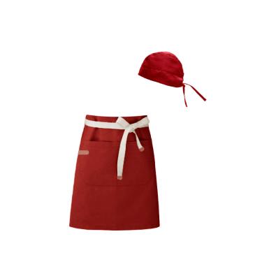 Imagem de Avental Cintura e Bandana Vermelha Bar Restaurante Vegano