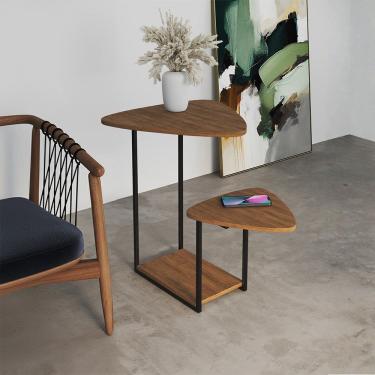 Imagem de Mesa de Canto Lateral Ferro Preto Estilo Esfiha Cibele Freijó