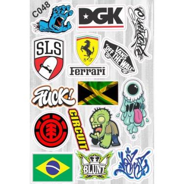 Imagem de Cartela De Adesivos Personalizados C048 - Escola Carro Moto Bike Motoc