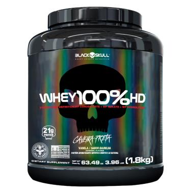 Imagem de Whey 100% HD Black Skull - 1,8kg (WPC, WPI E WPH) Whey 100% HD Baunilha 1,8kg