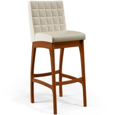 Imagem de Banqueta Alta Cozinha Mila L02 Facto Pérola Metalizado - LYAM DECOR