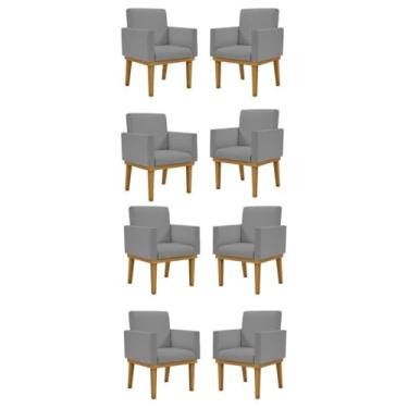 Imagem de Kit 08 Cadeiras Decorativa Reforçada Oferta Balaqui Linho Cor:linho Grafite