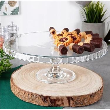 Imagem de Boleira Petisqueira Prato De Vidro Com Pé E Sem Tampa 32cm