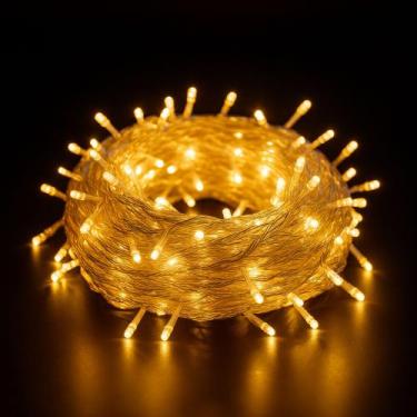 Imagem de Cordão Pisca Natal Enfeite 100 Leds 9m 8 Funções Decoração  127V/220V 