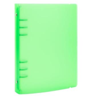 Imagem de A5 Capa para fichário de 6 anéis com fecho de botão de pressão, pastas soltas de folhas soltas, protetor de caderno translúcido para páginas planejadoras de 6 furos, refil de enchimento e pastas para