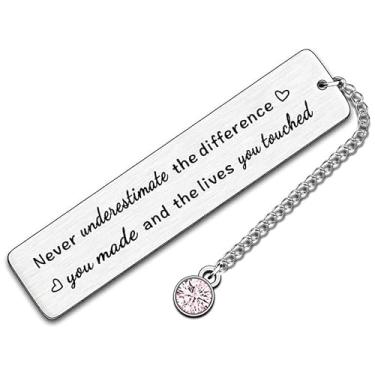 Imagem de Marcador de livro de agradecimento de colega de trabalho para mulheres, funcionários voluntários nunca subestimam a diferença que você fez, marcador de livro para funcionários de assistentes sociais