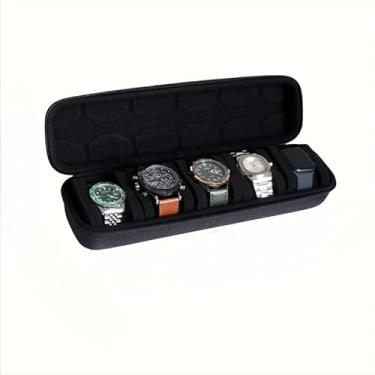Imagem de Caixa Organizadora Para RelóGios De Viagem PortáTil, Estojo Com ZíPer Oxford Para RelóGios(5 slots pretos)