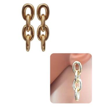Imagem de Brinco Argola Elo Folheado Ouro 18k Antialérgico C/Garantia - Mixfolhe