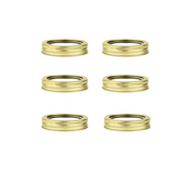 Imagem de Anéis de substituição de frascos de vidro ou bandas/anéis de metal duráveis e à prova de ferrugem para jarra de pedreiro, potes de conserva e armazenamento (ouro 70 mm)