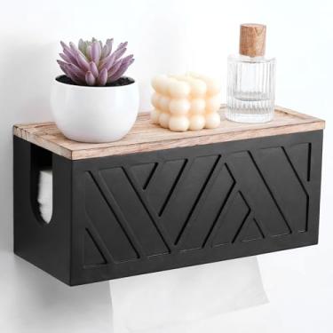 Imagem de Dispensador de toalha de papel suporte de parede com tampa de madeira maciça dobrável em C, papel de mão dobrável em Z, suporte de toalhas, dispensador de toalhas de mão, suportes de toalhas de mão